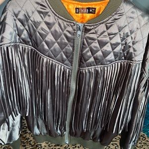 Olive Green Tassel Bomber